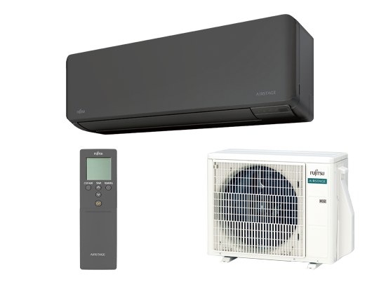 Fujitsu Standard AIRSTAGE KM sorozat - fekete klíma szerelése Budapest és Pest megye